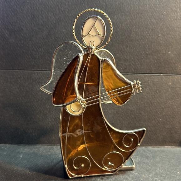 2x Stained Glass Angel Votive Or Tealight Candle Holder 7 inchesTall - Picture 2 of 9
